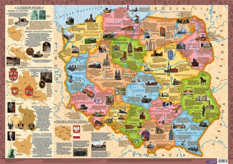 Mapa Polska województwa (plakat), praca zbiorowa