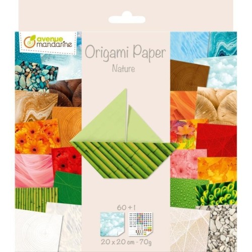 Papier Origami Natura 20x20cm 70g, Clairefontaine