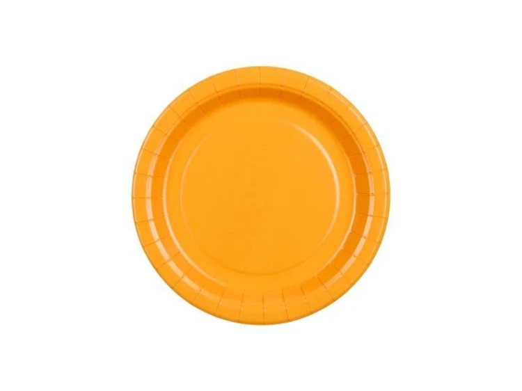 Talerzyki papierowe jasny pomarańczowy 18cm 6szt