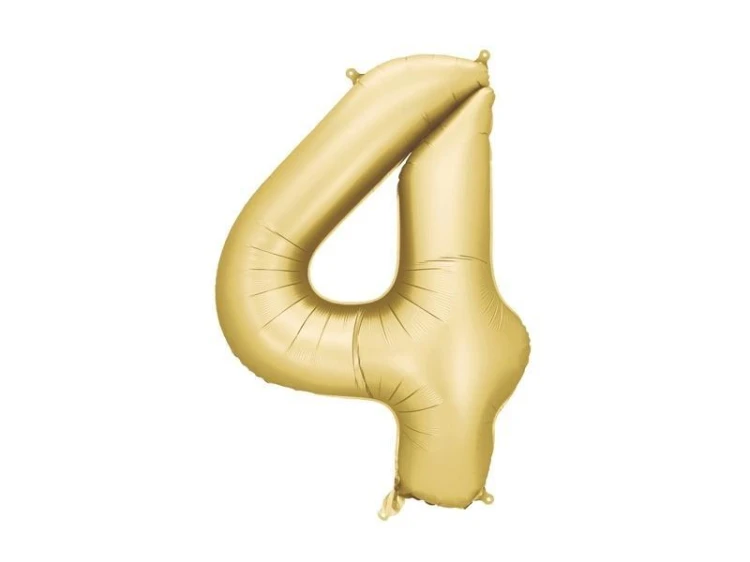 Balon foliowy cyfra 4 86cm złoty