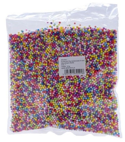 Styropianowe kulki 4mm kolorowe 100g, Brewis