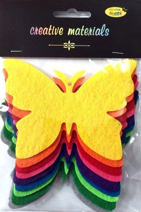 Motyle z filcu 11,5x8,5cm 9szt, Galeria Hobby