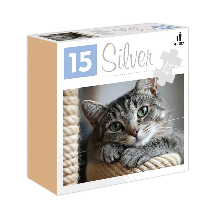 Puzzle 12 Kot Silver ALEX, Silver