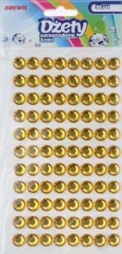 Dżety samoprzylepne złote 8mm 88szt, Brewis