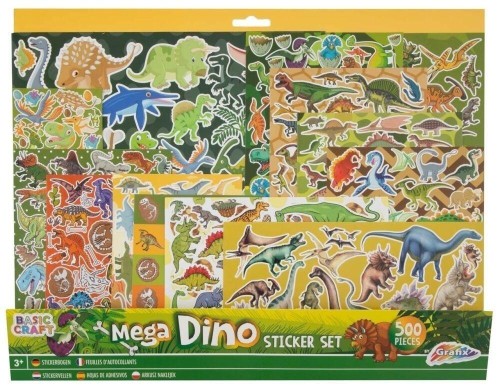 Mega naklejki Dino 500 sztuk, Grafix