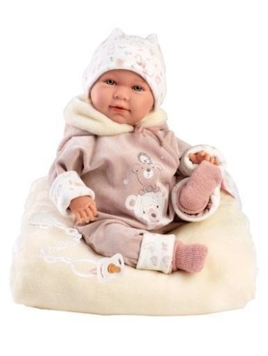 Lalka bobas płacząca Lala z podusią 42cm, Llorens