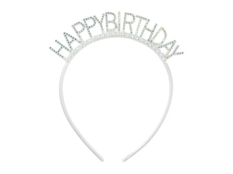 Opaska Happy Birthday 14x15,5 cm srebrna