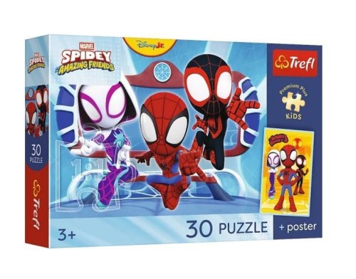 Puzzle 30 Spidey w akcji + plakat TREFL, Trefl