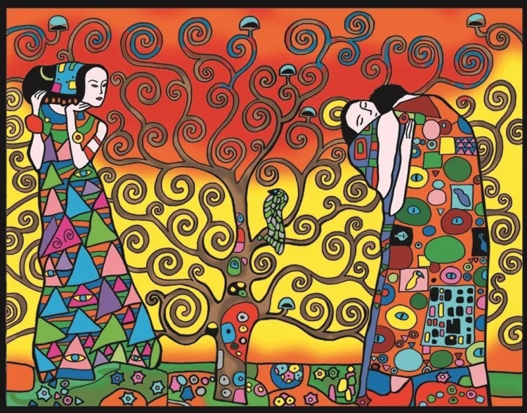 Kolorowanka welwetowa 47x35 Klimt. Trzy Okresy...