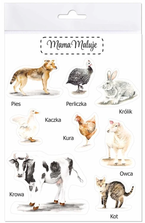 Naklejki duże Zwierzęta wiejskie 1, Mama Maluje