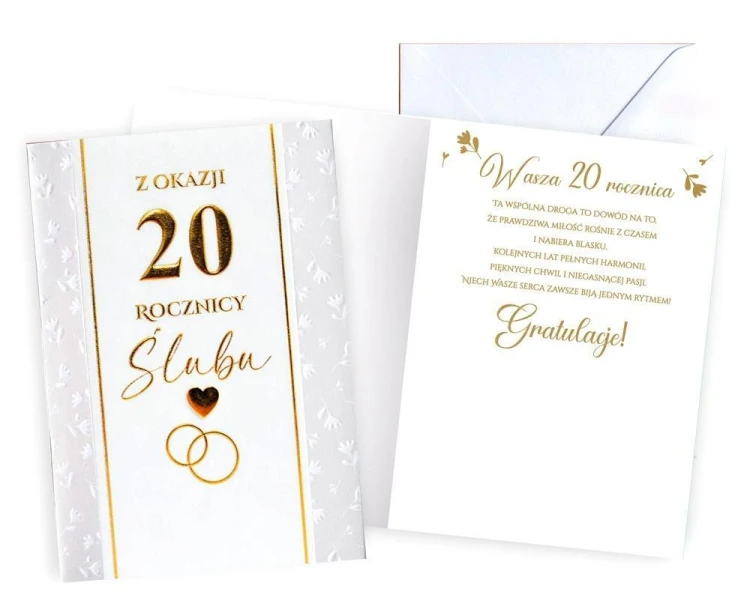 Karnet Rocznica ślubu 20