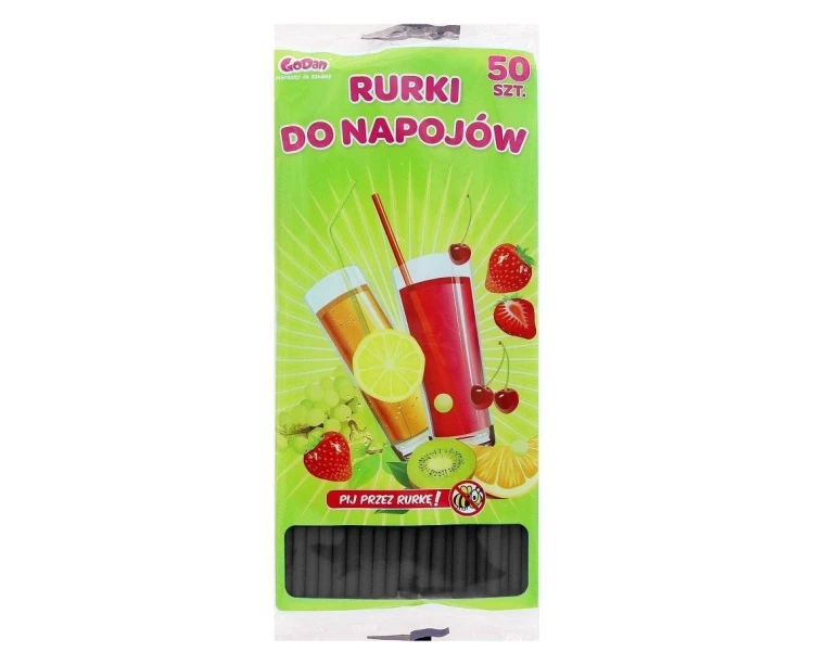 Rurki łamane wielokrotnego użytku czarne 50szt