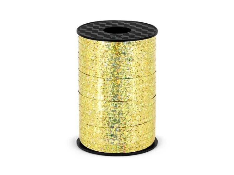 Wstążka plastikowa złota 5mmx225m, PartyDeco
