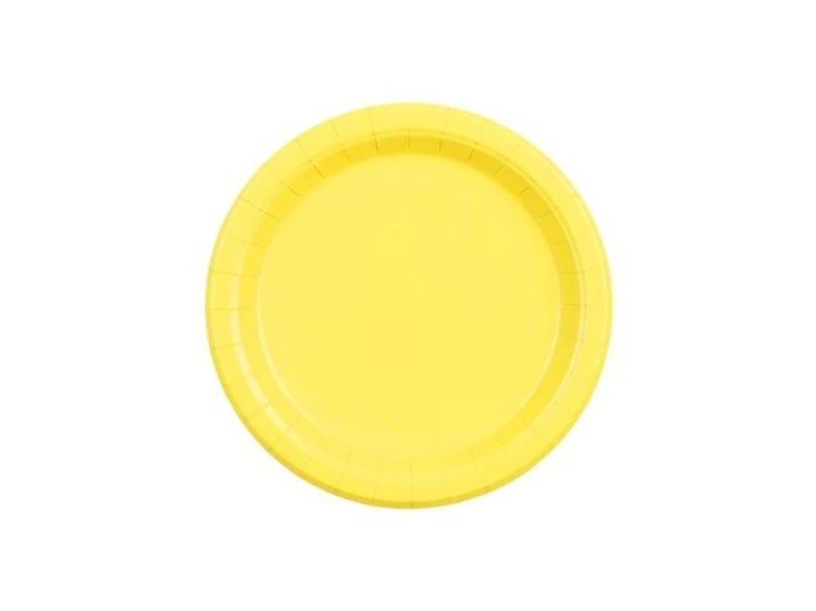 Talerzyki papierowe żółte 18cm 6szt