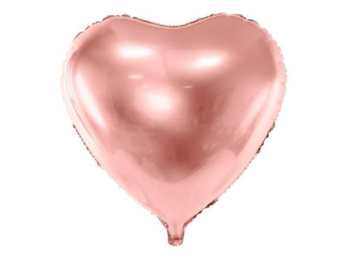 Balon foliowy Serce 45cm różowe złoto