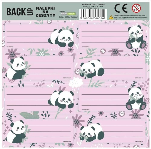 Nalepki na zeszyt Panda 11 (25szt) DERFORM
