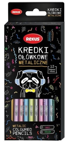 Kredki ołówkowe metaliczne 12 kolorów, Beniamin