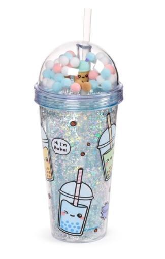 Kubek ze słomką i zawieszkami Bubble Tea, Puckator