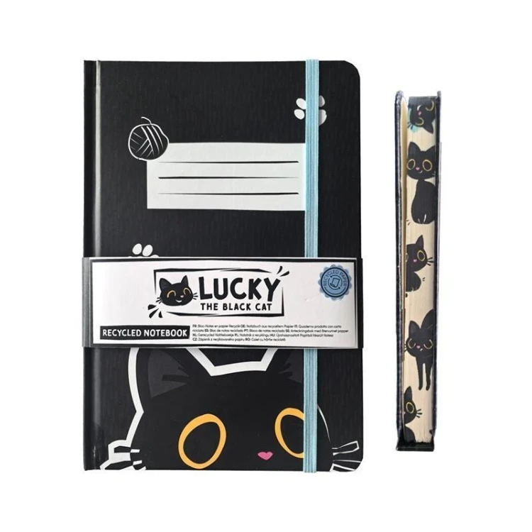 Notatnik A5 linia Lucky the Black Cat, Puckator