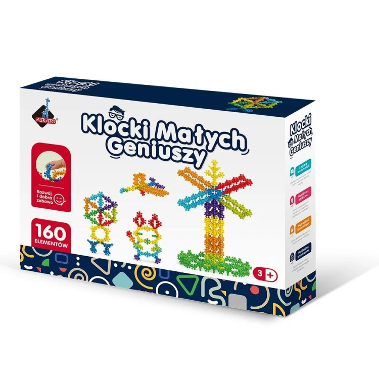 Klocki małych geniuszy kwiatki kulki 160el, Askato
