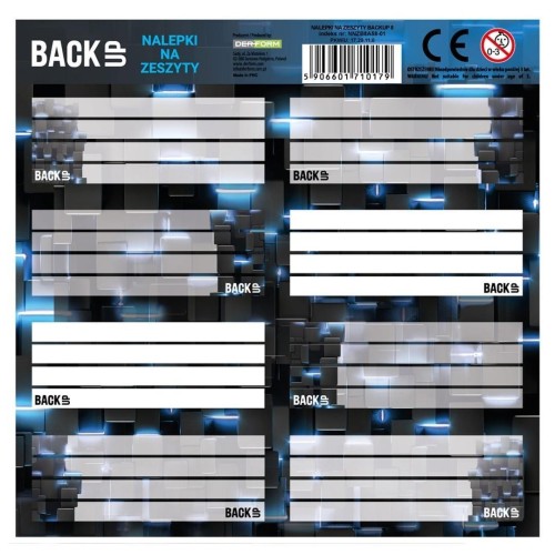 Nalepki na zeszyty Backup 8 a 58 (25szt) DERFORM