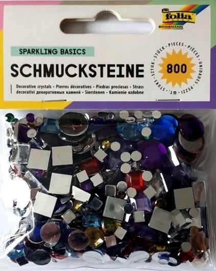 Kamyczki ozdobne naklejane koła kwadraty 800szt