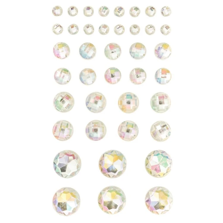 Kryształki samoprzylepne opal 40szt, Dalprint