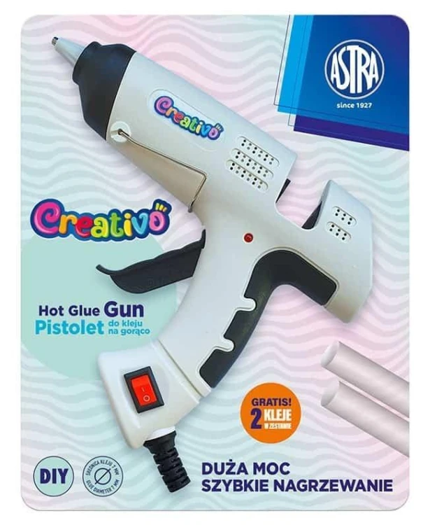 Pistolet do kleju na gorąco + wkłady 2szt ASTRA