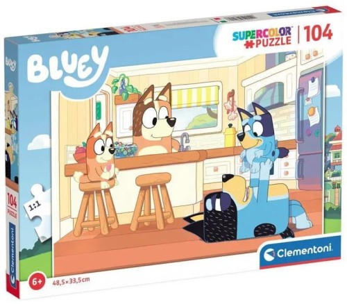 Puzzle 104 Superkolor Bluey, Clementoni