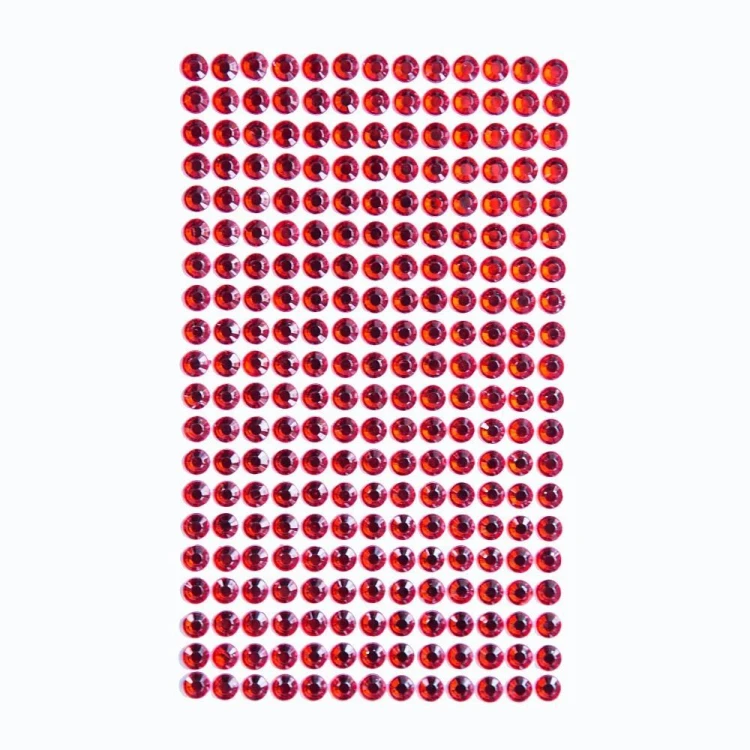 Kryształki samoprzylepne red 6mm 260szt, Dalprint