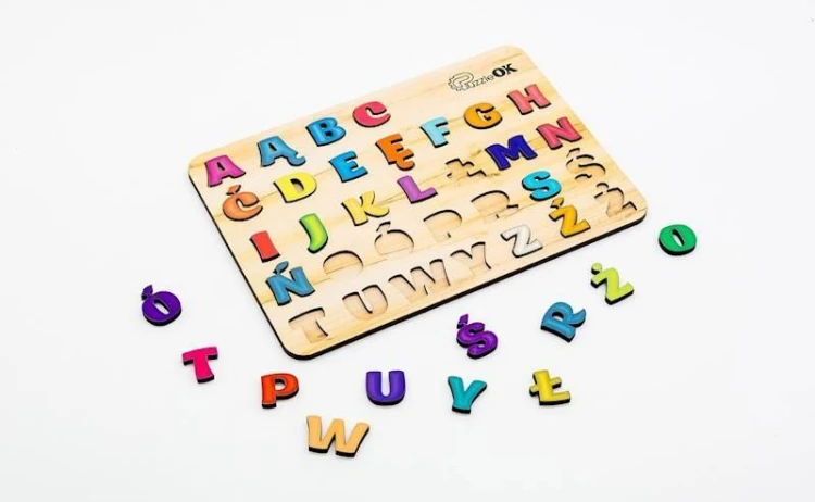 Drewniana układanka - Alfabet, PuzzleOK