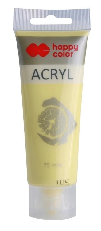 Farba akrylowa 75ml żółta pastel HAPPY COLOR, GDD