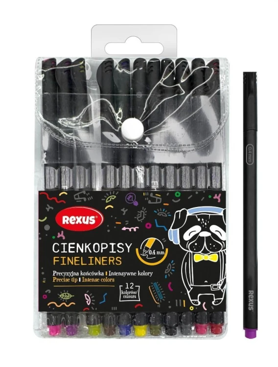 Cienkopisy 0,4mm 12 kolorów, Beniamin