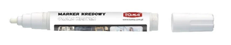 Marker kredowy 1,5 mm biały TOMA, TOMA