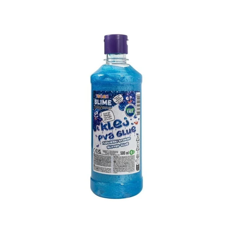 Klej brokatowy niebieski PVA 500ml TUBAN, Tuban