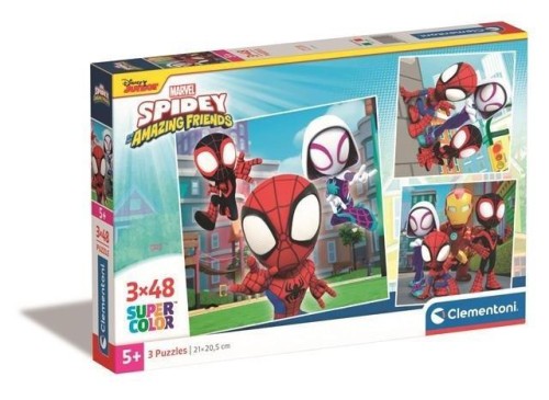 Puzzle 3x48 Super Kolor Spidey, Clementoni