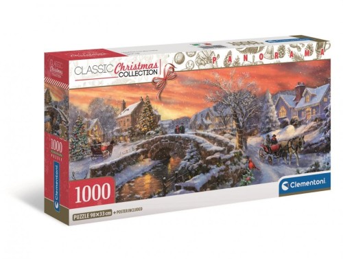 Puzzle Panorama 1000 Compact Christmas, Clementoni