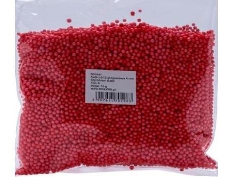 Styropianowe kulki 4mm czerwone 100g, Brewis