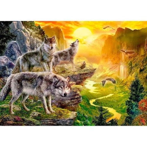 Mozaika diamentowa 5D - Wilki 40x30cm, Titanum