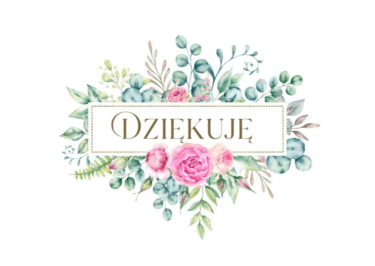 Karnet - Dziękuję - bukiet