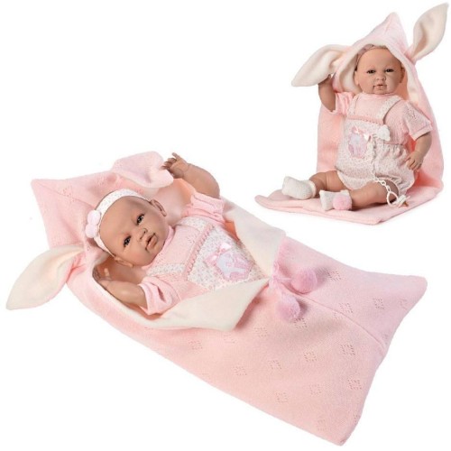 Lalka hiszpańska Sara mówiąca z becikiem 42cm
