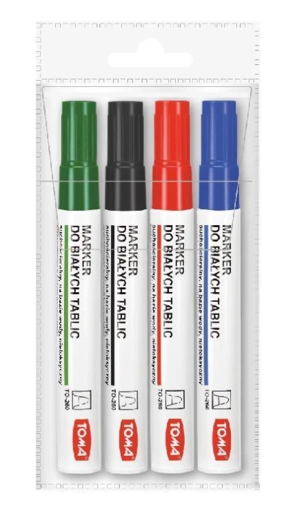 Marker do białych tablic 4 sztuki TOMA, TOMA