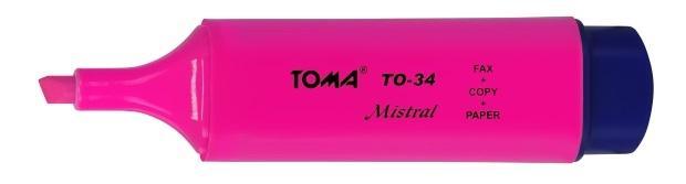 Zakreślacz Mistral różowy (10szt) TOMA, TOMA