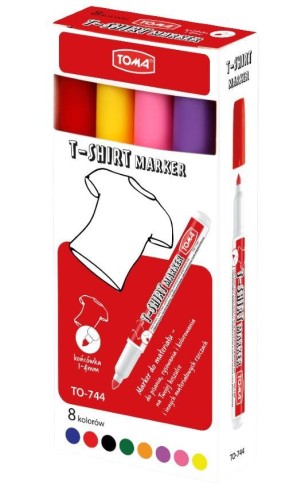 Marker do ubrań Brush 8 kolorów TOMA, TOMA