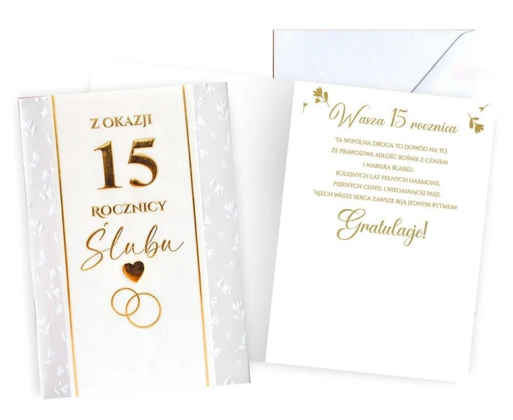 Karnet Rocznica ślubu 15