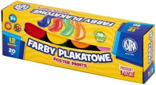 Farby plakatowe 12kol 20ml ASTRA