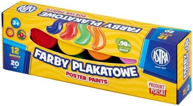 Farby plakatowe 12kol 20ml ASTRA
