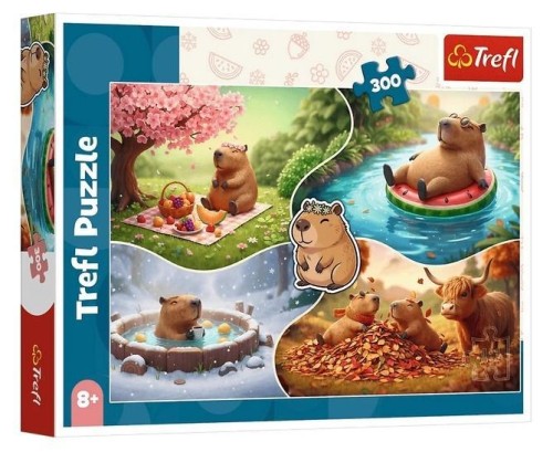 Puzzle 300 Cztery pory roku z kapibarami, Trefl