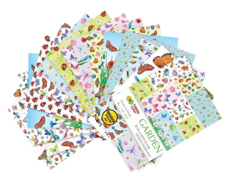 Blok z motywami Garden A4/15K 80g HAPPY COLOR, GDD