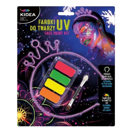Farbki do twarzy UV z opaską KIDEA, DERFORM